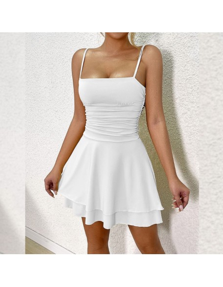 Sexy Spaghetti-Strap Crop-Top Backless Dress