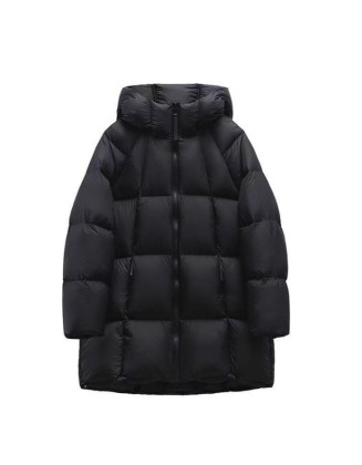 Fashionable Mid-Length Hooded Thickened Jacket