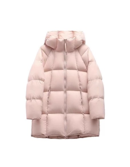 Fashionable Mid-Length Hooded Thickened Jacket