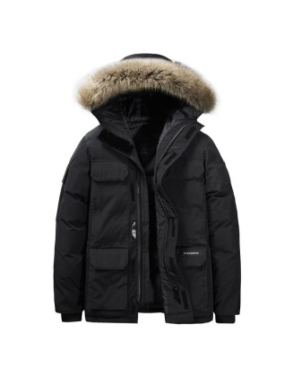 Plus-Size Loose-Fit Thick Warm Trendy Hooded Cotton