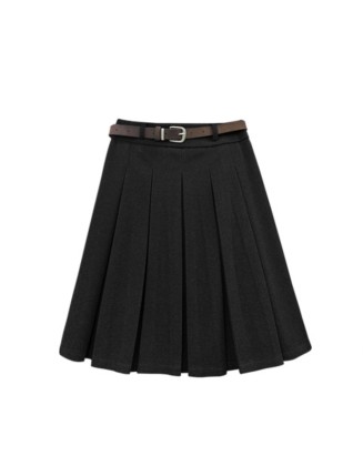 High-Waisted Slim-Fitting Mid-Length Skirt